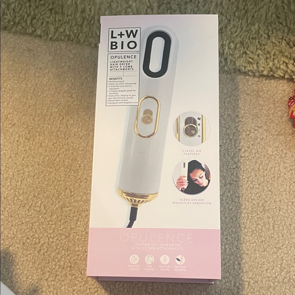 Opulence Hair Dryer in White and Gold